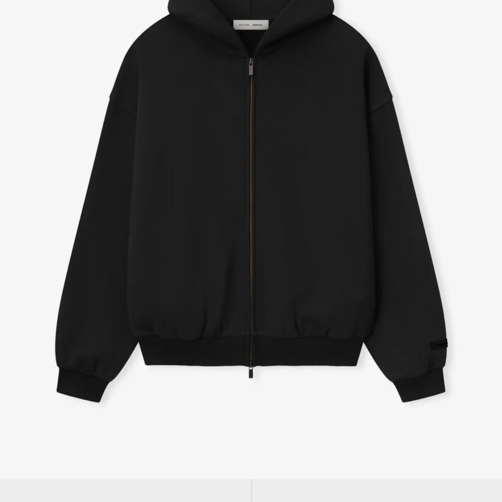 Essentials Black Embossed Hoodie-NEVER WORN
